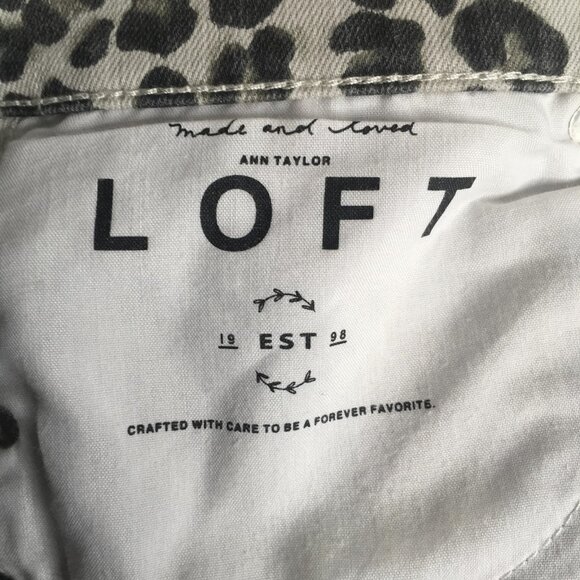 Ann Taylor LOFT Modern Skinny Jeans Womens 31/12 Leopard Print Stretch Denim - Picture 4 of 16